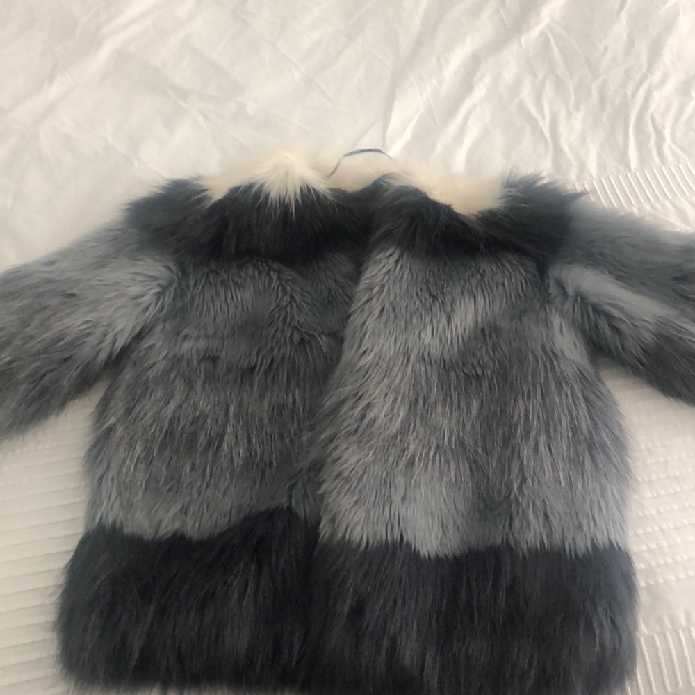 NAVY FUR COAT
